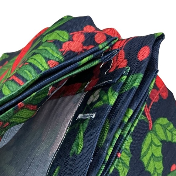 Christmas Shower Curtain Holiday Poinsettias Fabric Classic Navy Blue 70x72 In - Picture 6 of 16